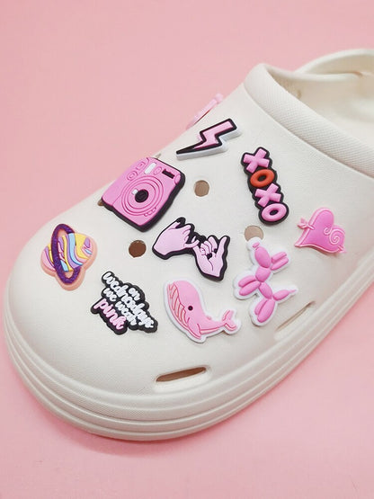 Anykidz 32pcs Random Color Pink Series Shoe Charm Accessories Jeans Clogs Pendants Designer Ornament Jibbitz for Crocs-Shoe Charms-PEROZ Accessories