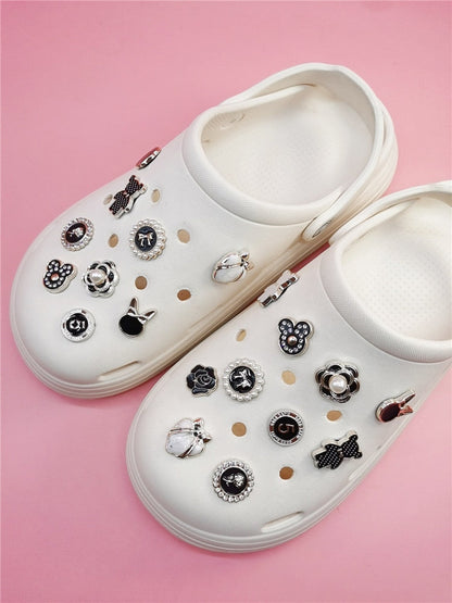 Anykidz 10pcs Random Color Resin Rhinestone Shoe Charm Accessories Jeans Clogs Pendants Designer Ornament Jibbitz for Crocs-Shoe Charms-PEROZ Accessories