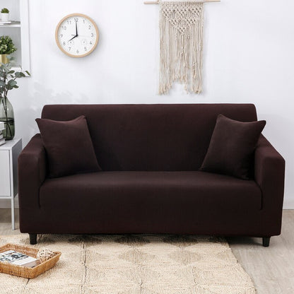 Anyhouz 4 Seater Sofa Cover Plain Coffee Style and Protection For Living Room Sofa Chair Elastic Stretchable Slipcover-Slipcovers-PEROZ Accessories