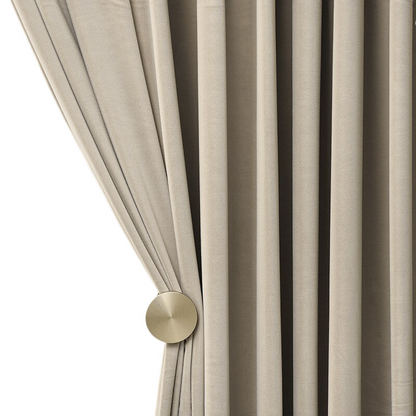 Anyhouz 200cm Beige High Quality Modern Wool Velvet Blackout Curtains for Living Room Bedroom Dining Luxury Window Drape-Curtains &amp; Drapes-PEROZ Accessories