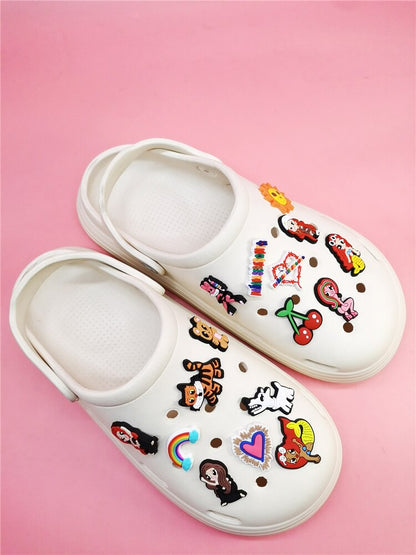 Anykidz 20pcs Random Color Cartoon Shoe Charm Accessories Jeans Clogs Pendants Designer Ornament Jibbitz for Crocs-Shoe Charms-PEROZ Accessories