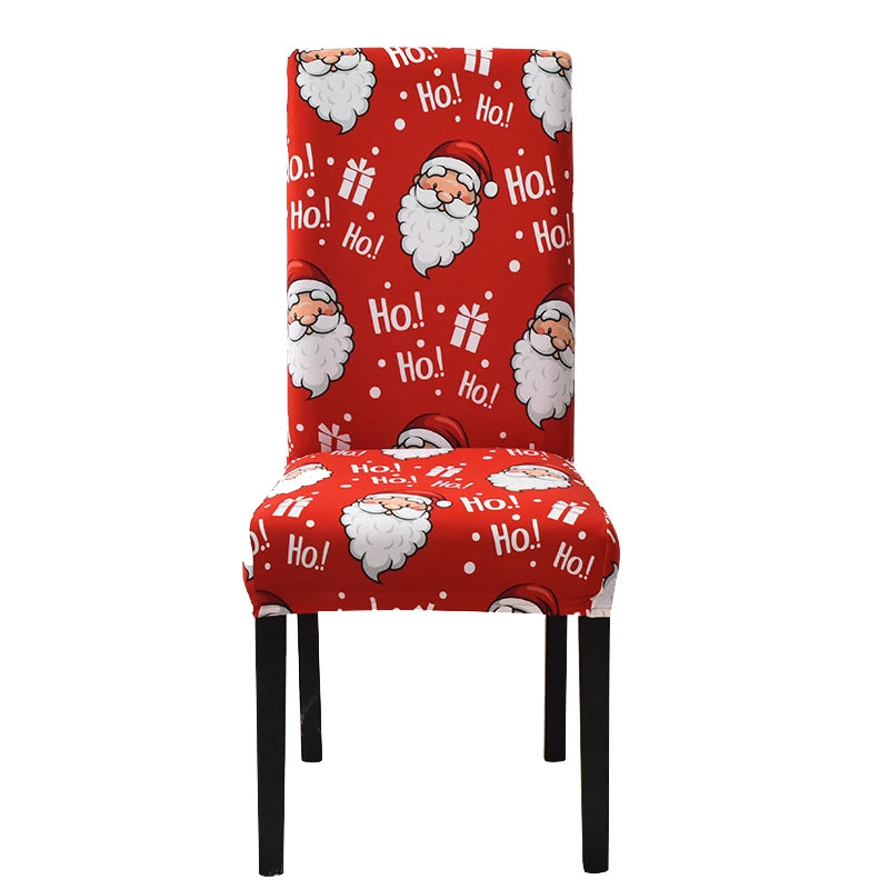 Anyhouz Chair Cover Red Santa Claus Ho Design with Anti-Dirt and Elastic Material for Dining Room Kitchen Wedding Hotel Banquet Restaurant-Chair Cover-PEROZ Accessories