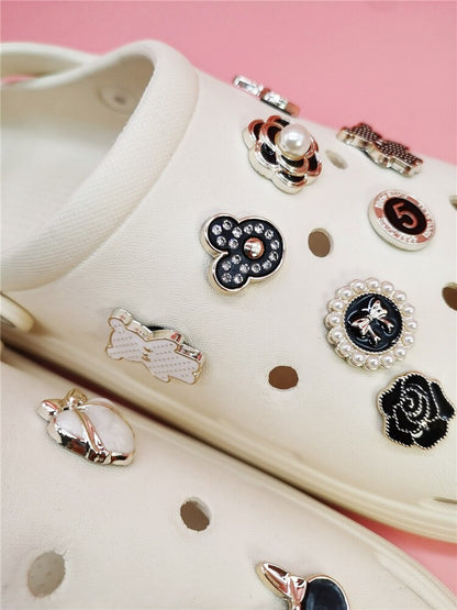 Anykidz 10pcs Random Color Resin Rhinestone Shoe Charm Accessories Jeans Clogs Pendants Designer Ornament Jibbitz for Crocs-Shoe Charms-PEROZ Accessories