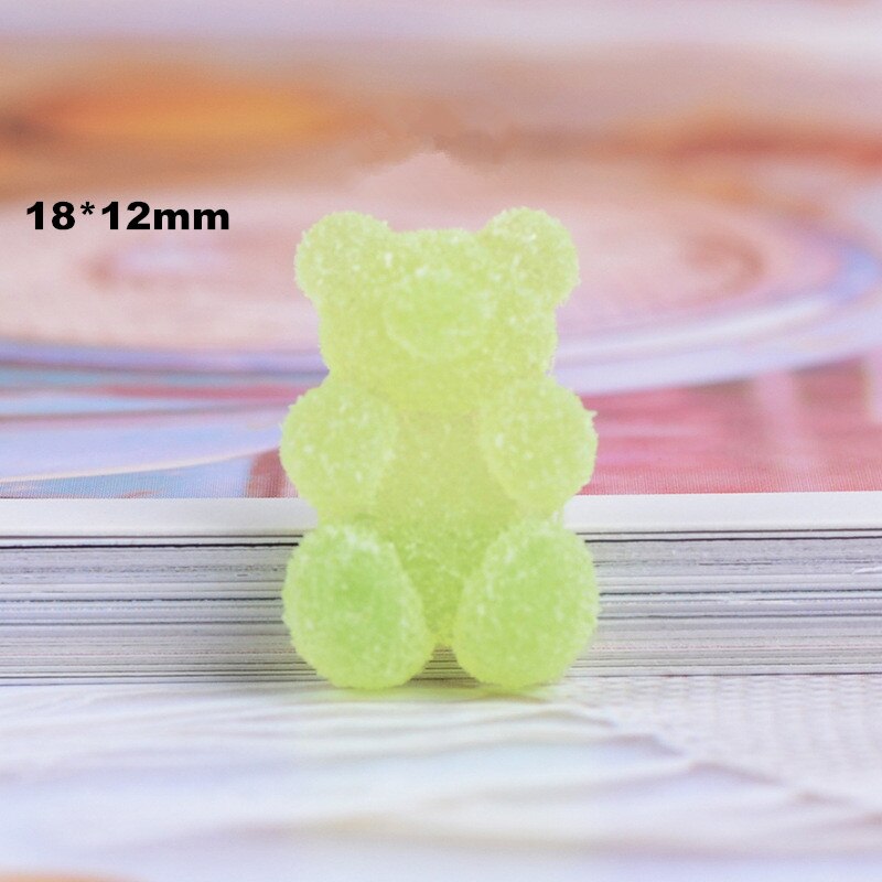 Anykidz 10pcs Solid Green Bear Shoe Charm Accessories Jeans Clogs Pendant Pin Eraser Type Designer Ornament Jibbitz for Crocs-Shoe Charms-PEROZ Accessories