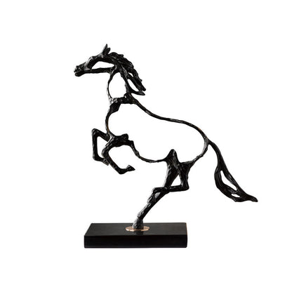 Anyhouz 38cm Metal Weaving Hollow Gold Horse Statue Tabletop Home Decor Modern Art Living Room Display House Decorative Crafts Metal Ornaments-Ornaments-PEROZ Accessories