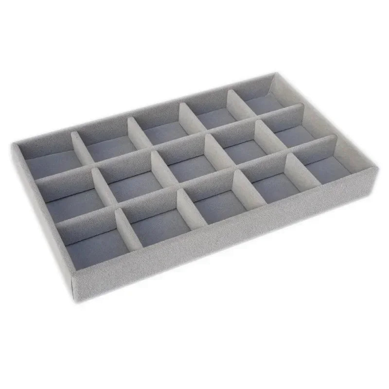 Anyhouz Jewelry Storage Grey Design E Display Tray Drawer Storage Jewellery Holder For Ring Earrings Necklace Bracelet-Jewellery Holders &amp; Organisers-PEROZ Accessories