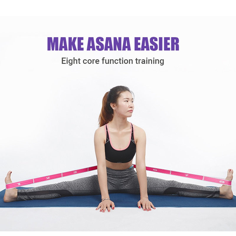 Anyfit Yoga Band Stretcher White and Neon Purple Strap Resistance Belt Pilates Exercise Stretcher Fitness Tool-Exercise &amp; Fitness-PEROZ Accessories