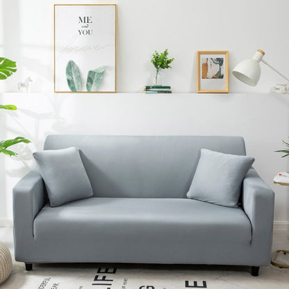 Anyhouz 4 Seater Sofa Cover Plain Ash Grey Style and Protection For Living Room Sofa Chair Elastic Stretchable Slipcover-Slipcovers-PEROZ Accessories