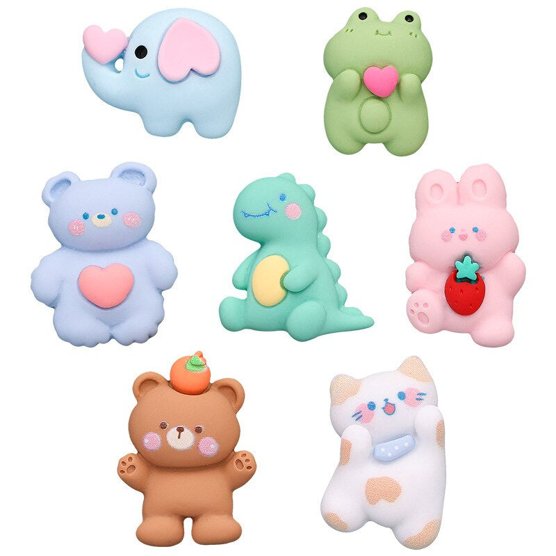 Anykidz 7pcs Standing Animal Design Shoe Charm Accessories Jeans Clogs Pendant Pin Designer Ornament Jibbitz for Crocs-Shoe Charms-PEROZ Accessories