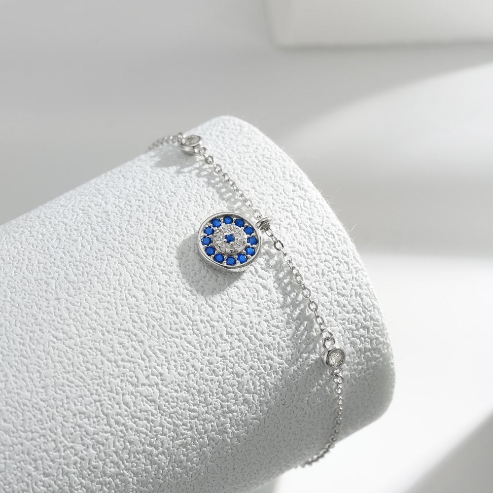 Anyco Bracelet Custom Cubic Zirconia Bracelets Adjustable Blue Big Eye Gold Platted Bracelet For Women Jewelry-Bracelets-PEROZ Accessories