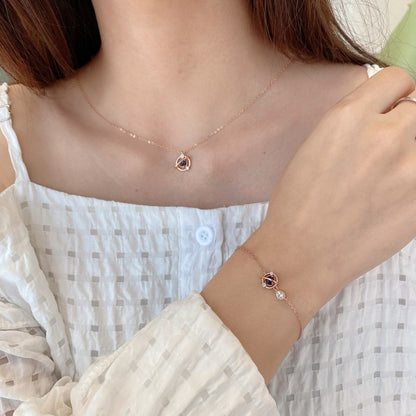 Anyco Bracelet Bohemian Colorful Cubic Zirconia 925 Sterling Silver Charm Bracelet For Women Jewelry-Bracelets-PEROZ Accessories