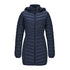 Anychic Womens Padded Puffer Jacket Large Navy Blue Ultralightweight Long Parka With Detachable Hood Outdoor Warm Clothes-Coats & Jackets-PEROZ Accessories