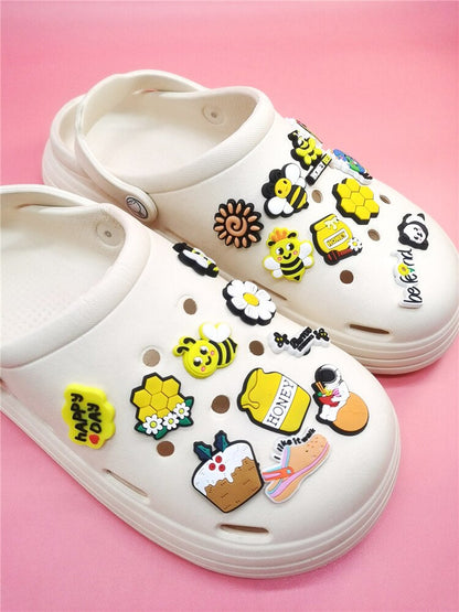 Anykidz 20pcs Random Color Cartoon Shoe Charm Accessories Jeans Clogs Pendants Designer Ornament Jibbitz for Crocs-Shoe Accessories-PEROZ Accessories