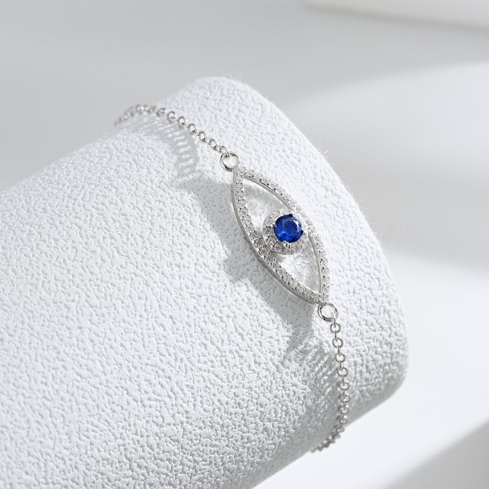 Anyco Bracelet High Quality Charm Eye Sterling Silver Jewelry Cubic Zircon Adjustable Bracelet Women-Bracelets-PEROZ Accessories
