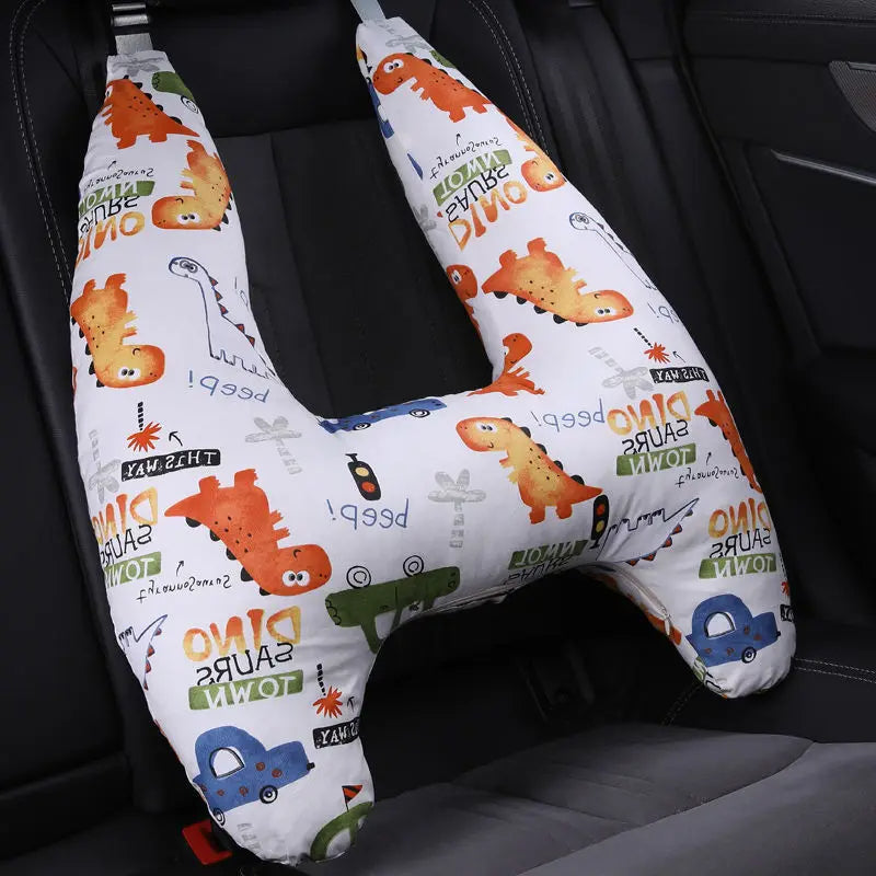 Anypack Car Travel Pillow UShape Dinosaur Town Pattern Children Travel Pillow Cushion for Car Seat, Safety Neck Pillow for Kids-Neck Pillow-PEROZ Accessories