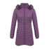 Anychic Womens Padded Puffer Jacket Xtra Large Purple Ultralight Casual Coats With Fur Hooded Warm Lightweight Outerwear-Coats & Jackets-PEROZ Accessories