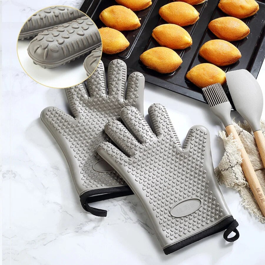 Anygleam Insulation Gloves 2pc Silicone Kitchen Accessories with Inner Cotton Heat Resistant Tool Kit Kitchenware for Cooking and Baking-PEROZ Accessories