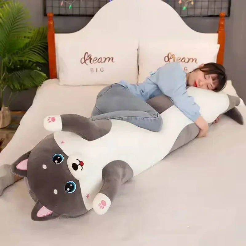 Anyhouz Side Sleeping Body Pillow Black Lovely Husky Bed Sofa Long Pillow for Children and Adult 50CM-Sleeping Pillow-PEROZ Accessories