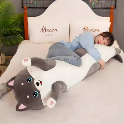 Anyhouz Side Sleeping Body Pillow Black Lovely Husky Bed Sofa Long Pillow for Children and Adult 50CM-Sleeping Pillow-PEROZ Accessories