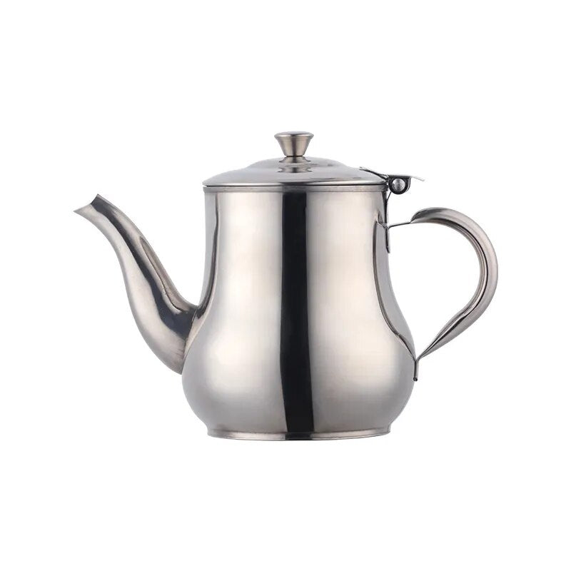 AnyGleam Teapot Silver Stainless Steel with Filter for Coffee, Tea, Oil and Liquid Seasonings Container Kettle-Teapot-PEROZ Accessories