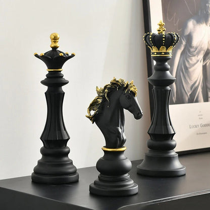Anyhouz Home Figurine Chess Piece White Knight Medium Resin for Living Room Desktop Decoration Accessories Gifts-Sculptures &amp; Statues-PEROZ Accessories
