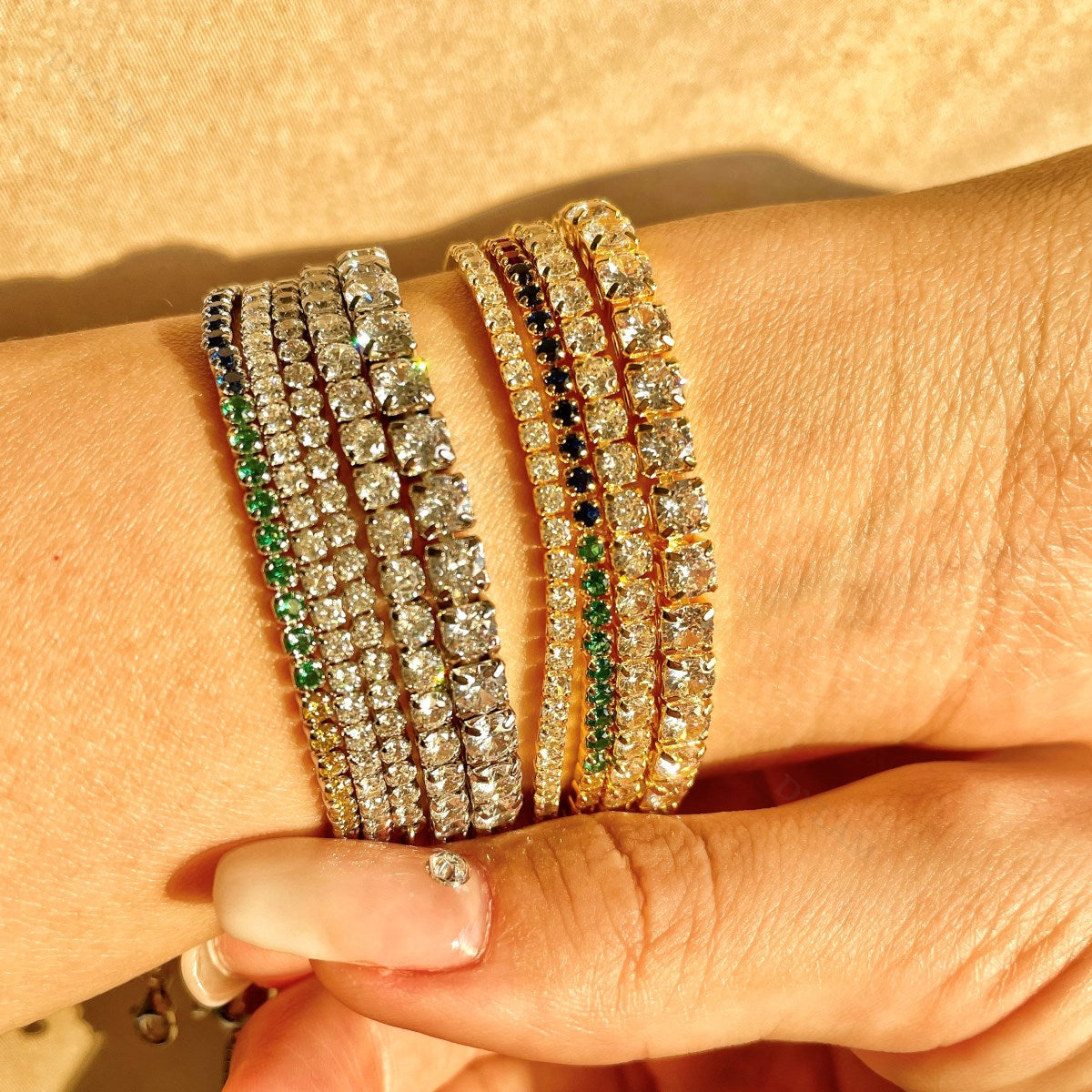 Anyco Bracelet Adjustable Chunky 18K Gold Plated Bracelet Charms Silver Cuban Chain Tennis Bangles Bracelets Women-Bracelets-PEROZ Accessories