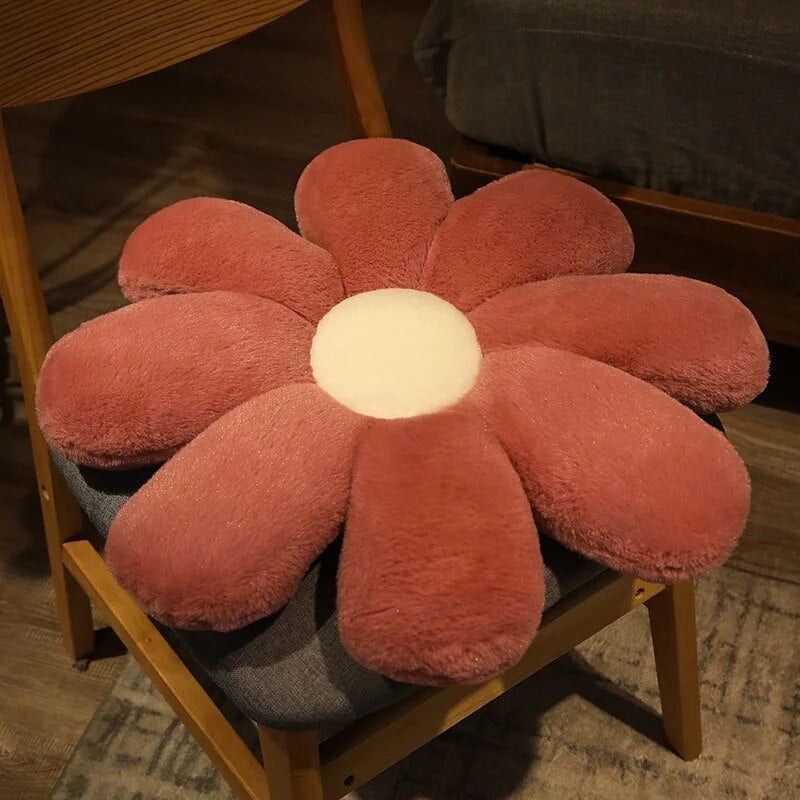 Anyhouz Plush Pillow Dark Pink Flower Shape Stuffed Soft Pillow Seat Cushion Room Decor 60cm-Pillow-PEROZ Accessories