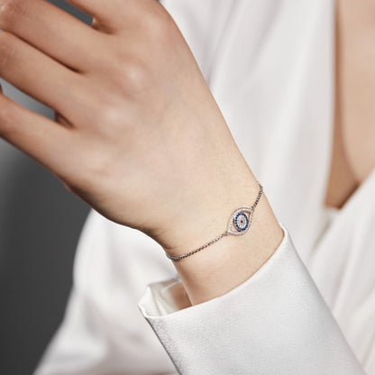 Anyco Bracelet Gold Plated Pulsera Adjustable Para Mujer Blue Eyes Bracelet Zircon Adjustable Bracelets For Women-Bracelets-PEROZ Accessories