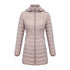 Anychic Womens Padded Puffer Jacket Medium Beige Ultralight Coat With Detachable Hood Lightweight Outwear Clothing-Coats & Jackets-PEROZ Accessories