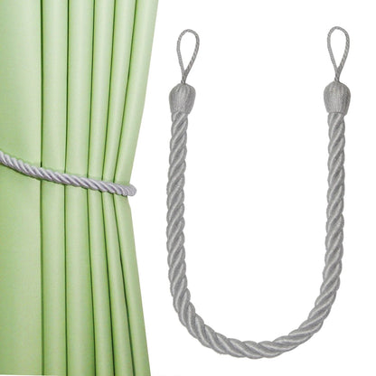 Anyhouz Curtain Tie Silver Braid Curtain Ropes Holder Tiebacks Room Accessories Hanging Rope Curtains Decoration-Curtain Tie-PEROZ Accessories