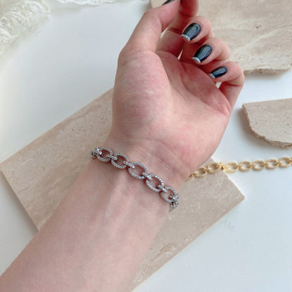 Anyco Bracelet Custom Chunky Cuban Link Bracelet For Women Gold Platted Designer Charm Layer Handmade Bangles-Bracelets-PEROZ Accessories