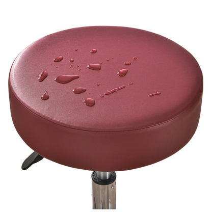 Anyhoux Barstool Cushion Cover Wine Red Elastic Bands Slipcover for Swivel Chair Barstool Washable PU Leather Cushion Cover-Chair Cover-PEROZ Accessories