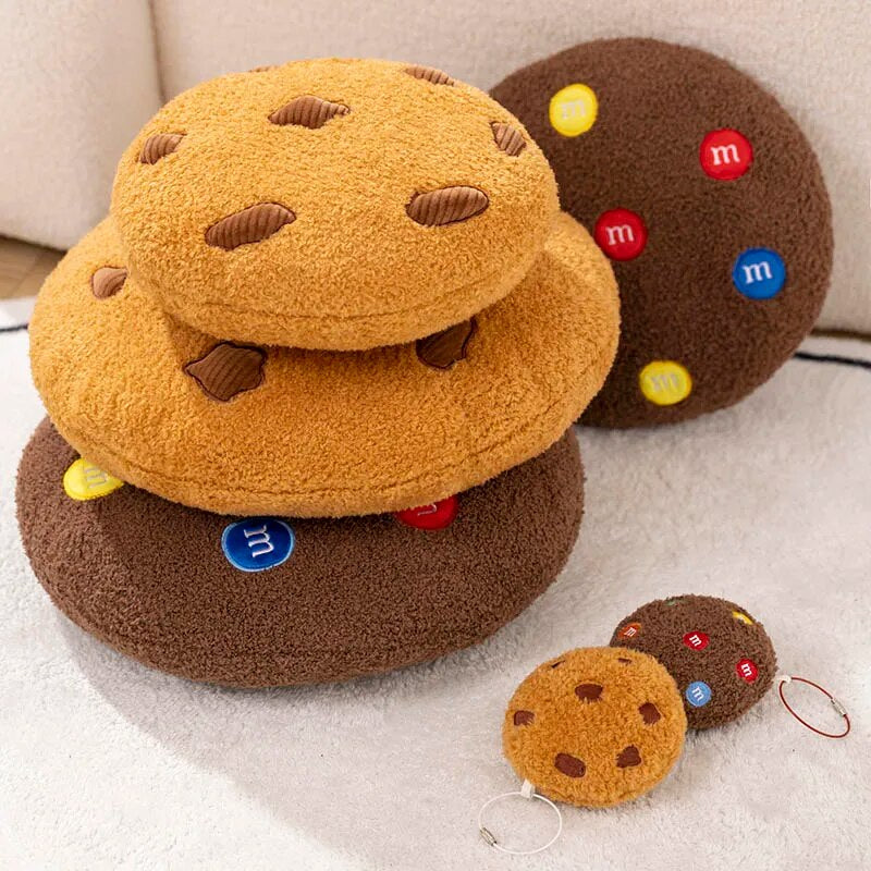 Anyhouz Plush Pillow Dark Brown Chocolate Cookies Biscuit Shape Stuffed Soft Pillow Seat Cushion Room Decor 26cm-Pillow-PEROZ Accessories