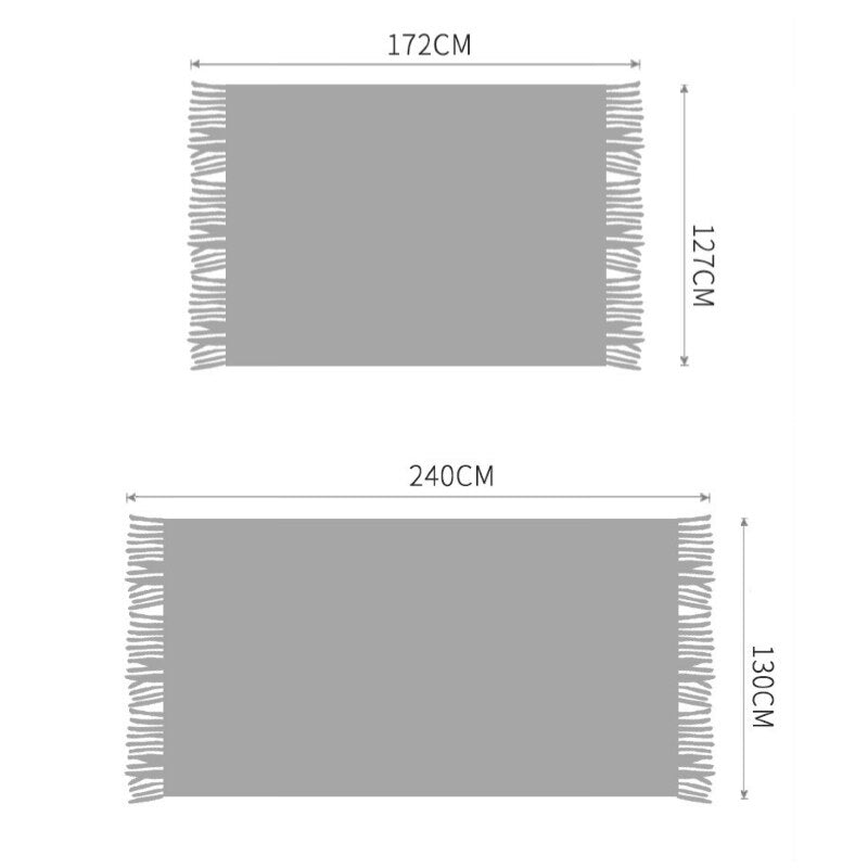 Anyhouz 130*230cm Light Green Blanket Home Decorative Thickened Knitted Corn Grain Waffle Embossed Winter Warm Tassels Throw Bedspread-Blankets-PEROZ Accessories