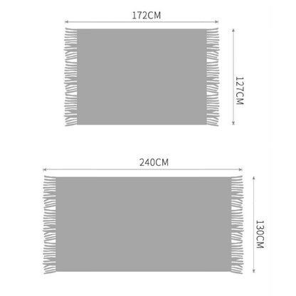 Anyhouz 130*230cm Light Green Blanket Home Decorative Thickened Knitted Corn Grain Waffle Embossed Winter Warm Tassels Throw Bedspread-Blankets-PEROZ Accessories