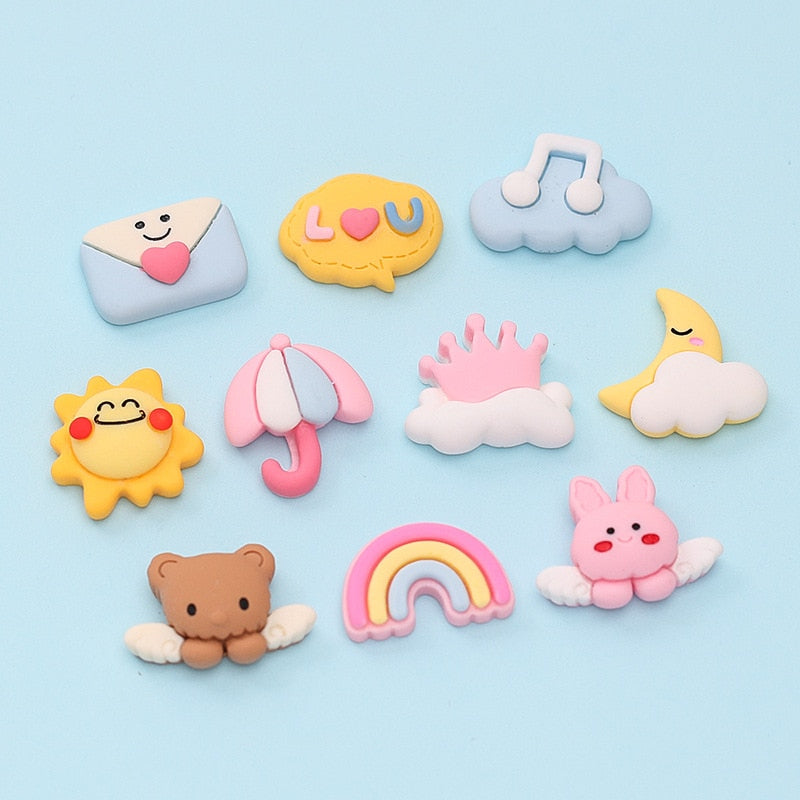 Anykidz 10pcs Weather Design Shoe Charm Accessories Jeans Clogs Pendant Pin Designer Ornament Jibbitz for Crocs-Shoe Charms-PEROZ Accessories