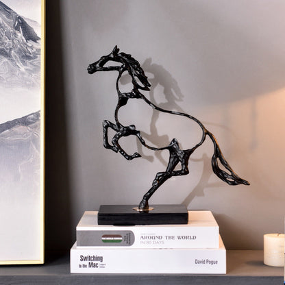 Anyhouz 38cm Metal Weaving Hollow Gold Horse Statue Tabletop Home Decor Modern Art Living Room Display House Decorative Crafts Metal Ornaments-Ornaments-PEROZ Accessories