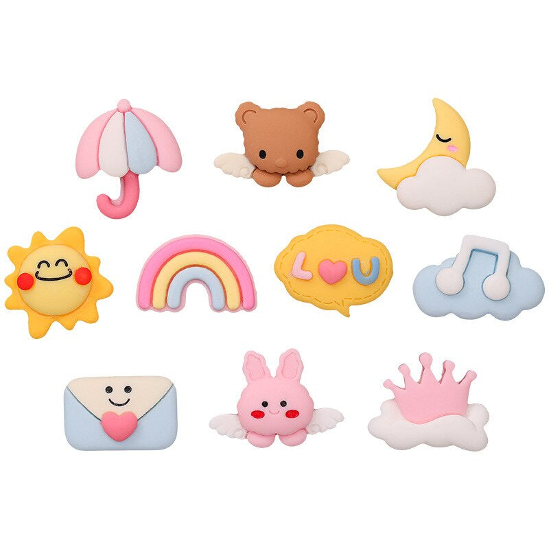 Anykidz 10pcs Weather Design Shoe Charm Accessories Jeans Clogs Pendant Pin Designer Ornament Jibbitz for Crocs-Shoe Charms-PEROZ Accessories