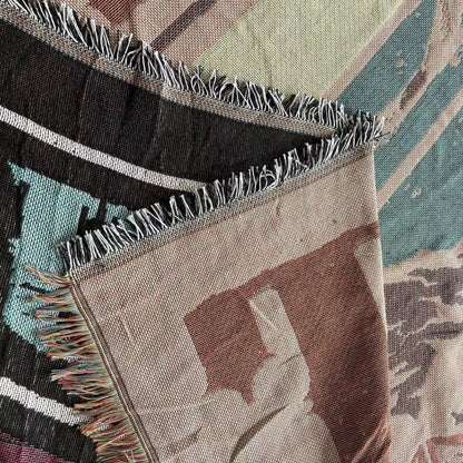 Anyhouz Wanderlust Campfire Throw Blanket Cozy Sofa Couch Bed Cover Outdoor Camping Mat Home Decor Tapestry with Tassel-Blankets-PEROZ Accessories