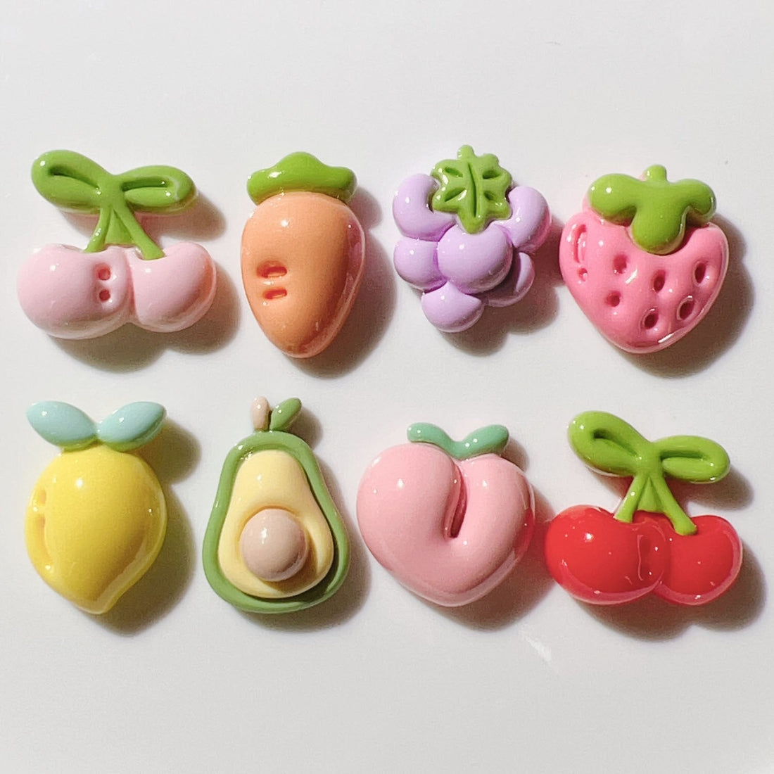Anykidz 8pcs Shiny Fruit Design Shoe Charm Accessories Jeans Clogs Pendant Pin Designer Ornament Jibbitz for Crocs-Shoe Charms-PEROZ Accessories