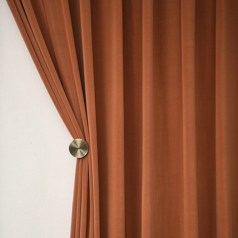 Anyhouz 500cm Mustard High Quality Modern Wool Velvet Blackout Curtains for Living Room Bedroom Dining Luxury Window Drape-Curtains &amp; Drapes-PEROZ Accessories