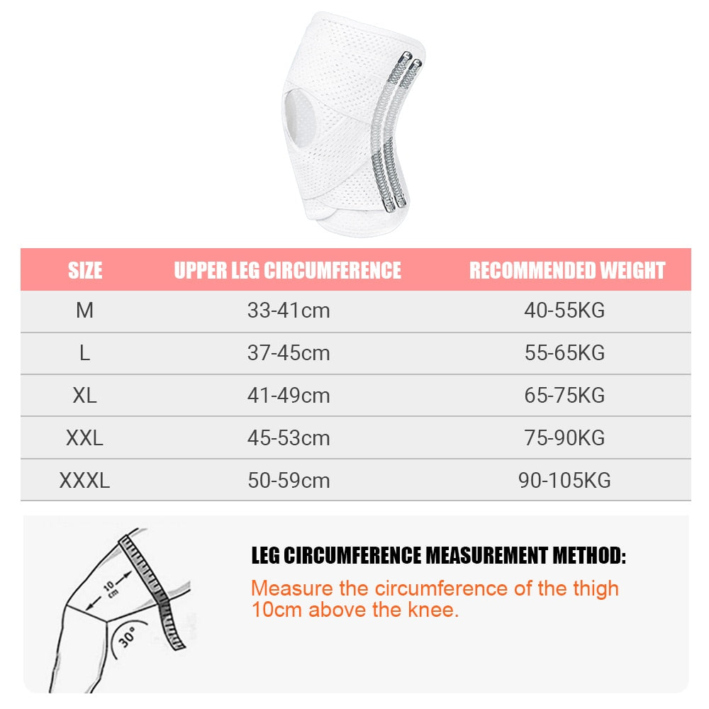 Anyfit 1PC Sports Kneepad 45-53cm White Universal Elastic Fitness Gear Knee Cushioning Padding Equipment Brace Protector-Exercise &amp; Fitness-PEROZ Accessories