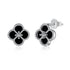 Anyco Earrings Silver Black 925 Sterling Clover Earrings Jewelry Women Diamond Cubic Zirconia Earring-Earrings-PEROZ Accessories