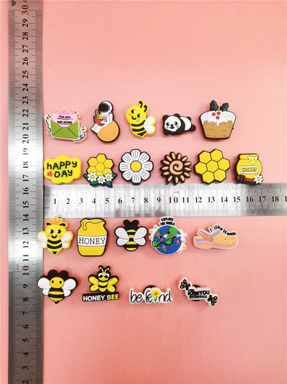 Anykidz 20pcs Random Color Cartoon Shoe Charm Accessories Jeans Clogs Pendants Designer Ornament Jibbitz for Crocs-Shoe Accessories-PEROZ Accessories