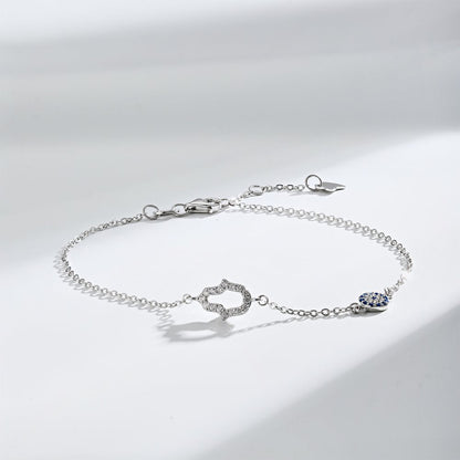 Anyco Bracelet Gold Platted Cubic Zircon Bracelet Blue Big Stone Eye Jewellery Hand Bracelet Diamond Women-Bracelets-PEROZ Accessories