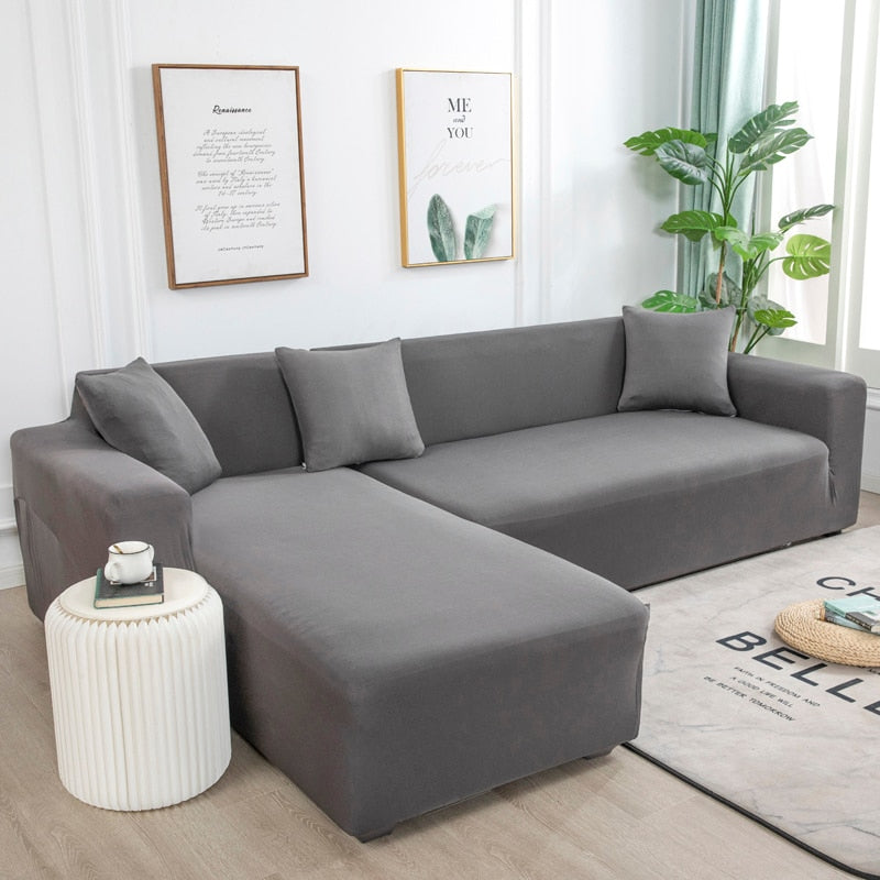 Anyhouz 1 Seater Sofa Cover Plain Light Purple Style and Protection For Living Room Sofa Chair Elastic Stretchable Slipcover-Slipcovers-PEROZ Accessories