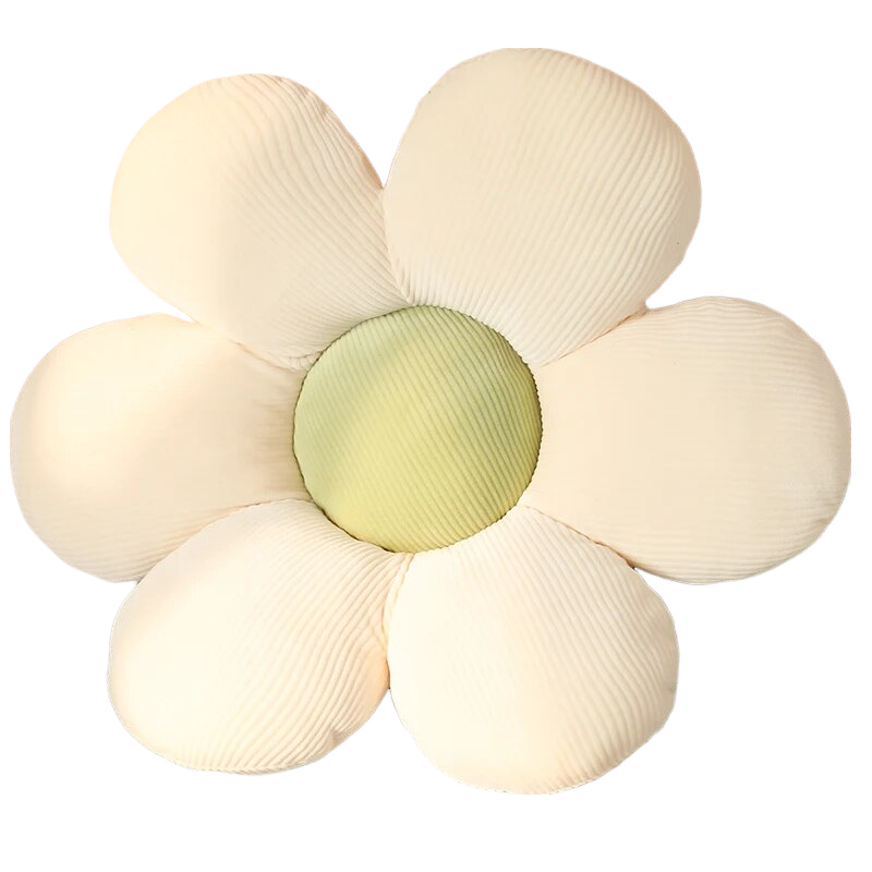 Anyhouz Plush Pillow White Green Flower Shape Stuffed Soft Pillow Seat Cushion Room Decor 50-55cm-Pillow-PEROZ Accessories