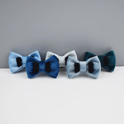 AnyWags Cat Collar Ice Blue Bow Large with Safety Buckle, Bell, and Durable Strap Stylish and Comfortable Pet Accessory-Cat Supplies-PEROZ Accessories