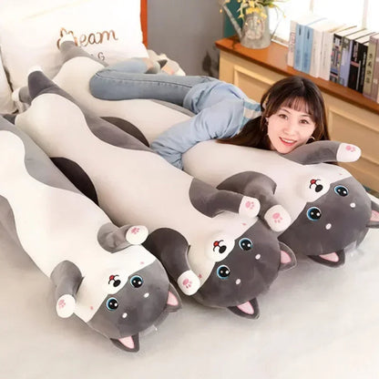 Anyhouz Side Sleeping Body Pillow Gray Lovely Husky Bed Sofa Long Pillow for Children and Adult 70CM-Sleeping Pillow-PEROZ Accessories