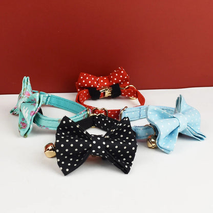 AnyWags Cat Collar Floral Black Small with Safety Buckle, Bell, and Durable Strap Stylish and Comfortable Pet Accessory-Cat Supplies-PEROZ Accessories